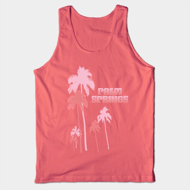 Palm Springs Retro Style Pink Palm Trees Tank Top by SeaLAD